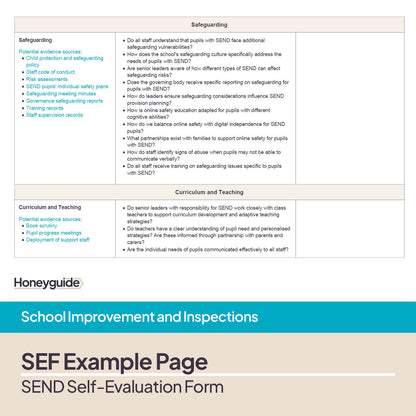 SEND Self-Evaluation Form Template