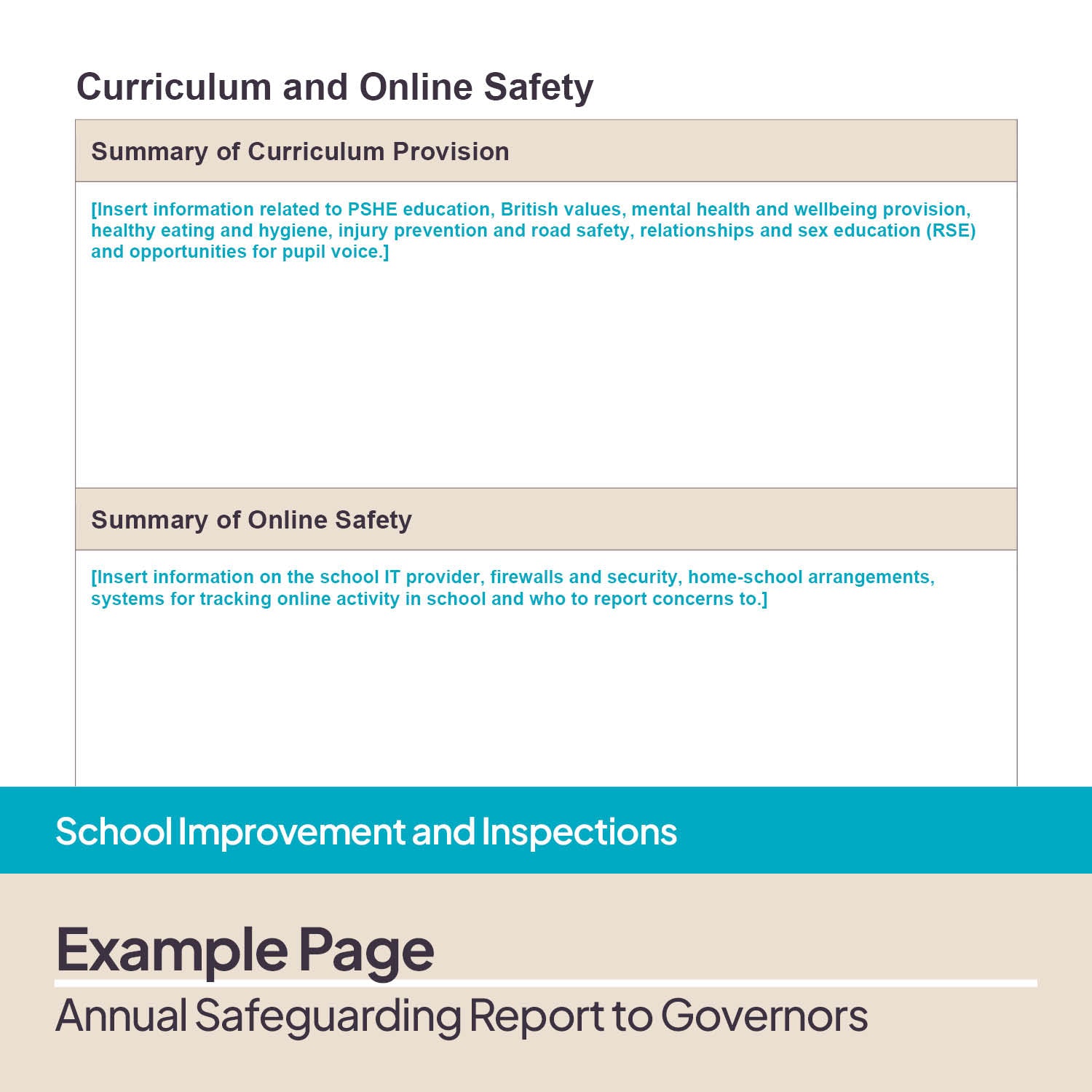 Annual Safeguarding Report to Governors Template