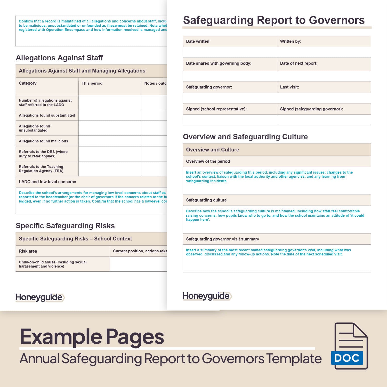 Annual Safeguarding Report to Governors Template