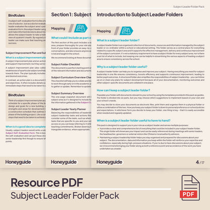 Subject Leader Folder Pack