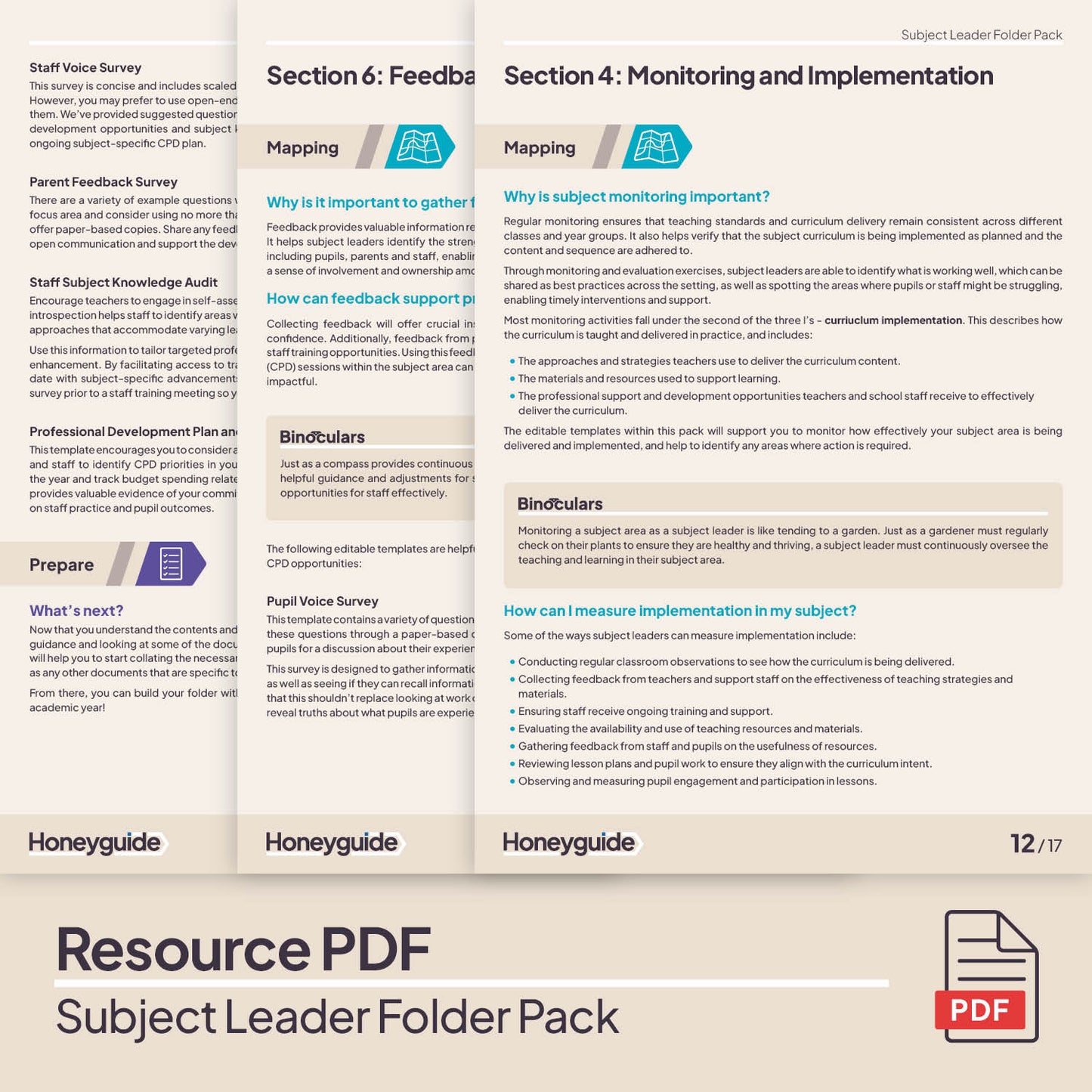 Subject Leader Folder Pack