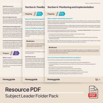 Subject Leader Folder Pack
