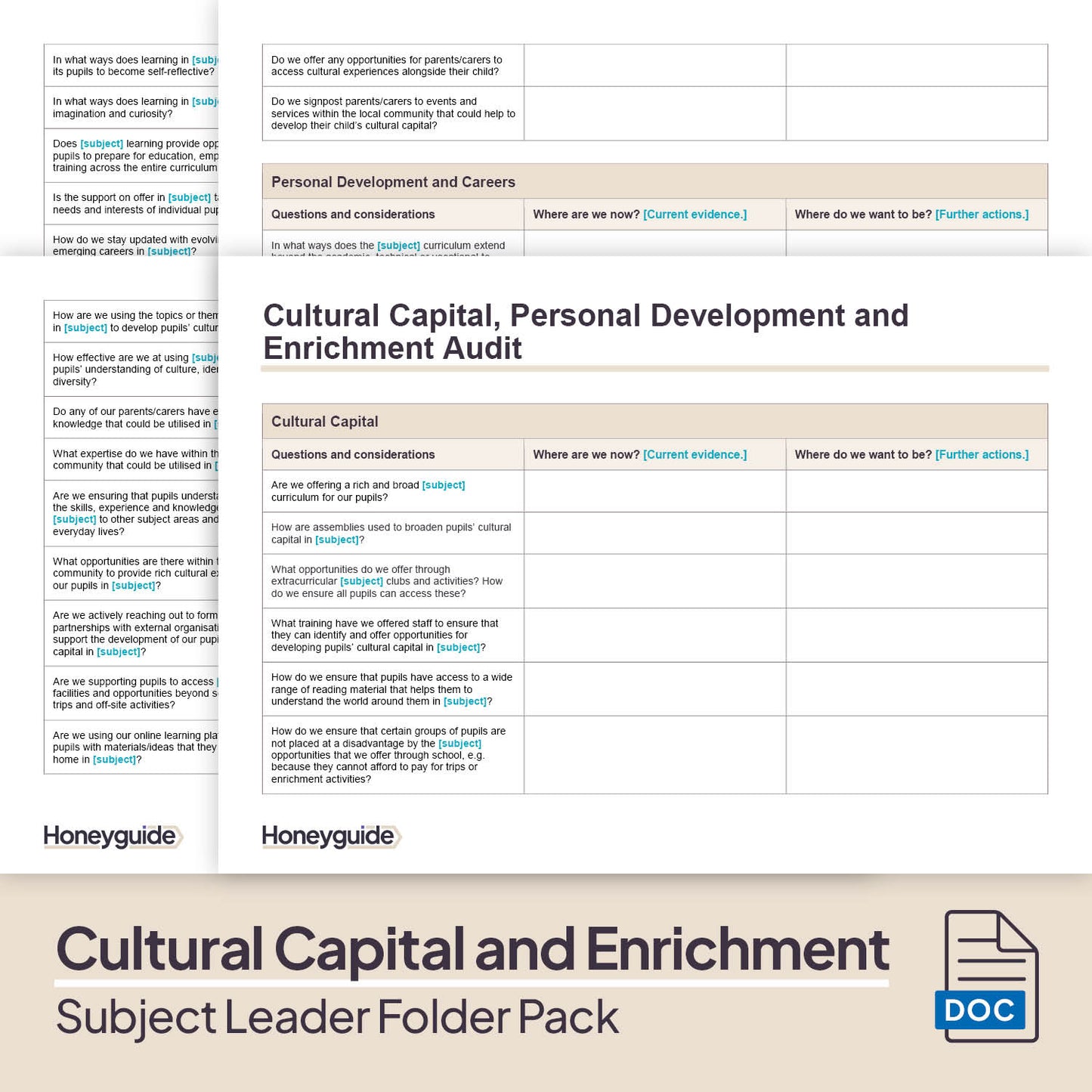 Subject Leader Folder Pack