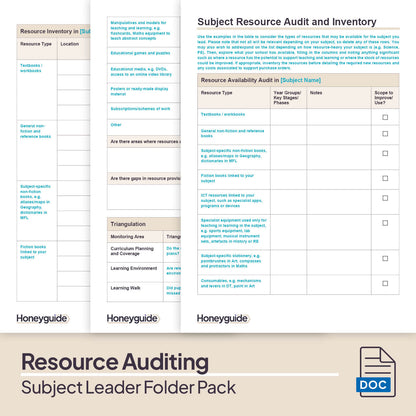 Subject Leader Folder Pack