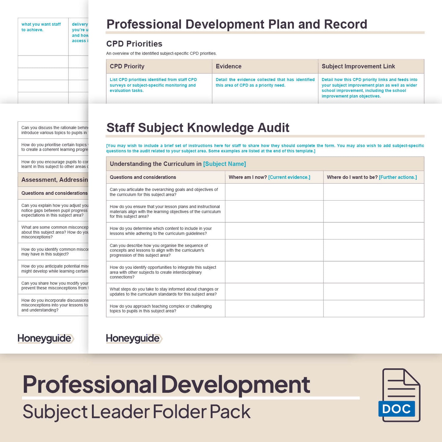 Subject Leader Folder Pack