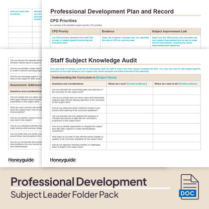 Subject Leader Folder Pack
