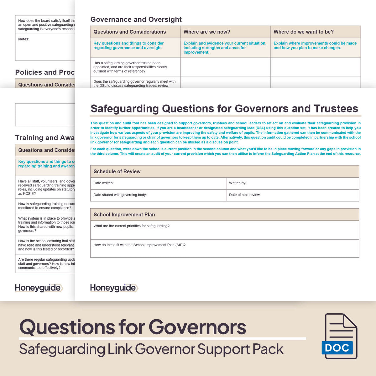Link Governor Roles Annual Safeguarding Report to Governors Template | Honeyguide SLS ...