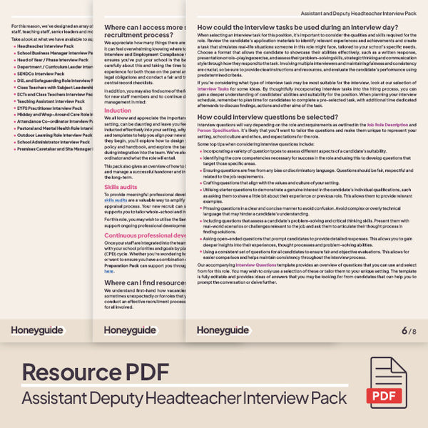 Assistant and Deputy Headteacher Interview Pack | Honeyguide SLS ...