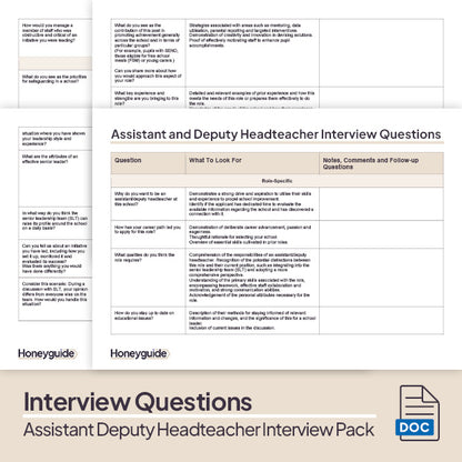 Assistant and Deputy Headteacher Interview Pack