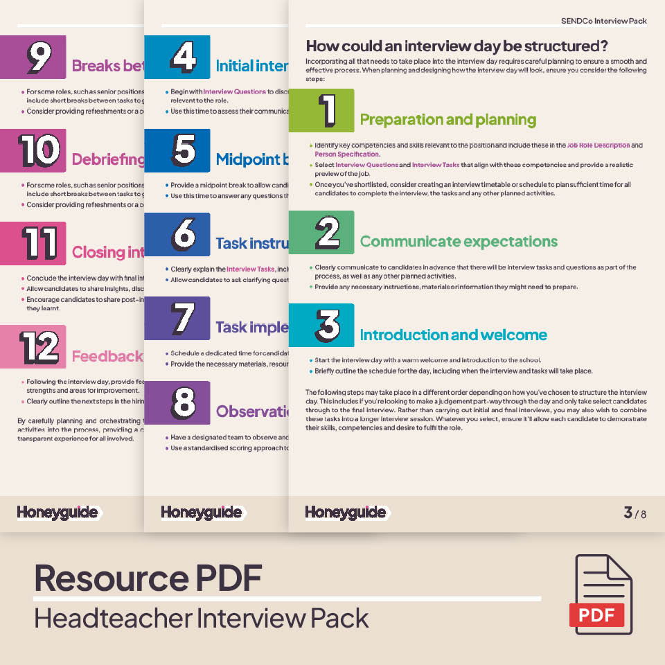 Interview Pack Designs Headteacher Interview Pack | Honeyguide School Leader Support