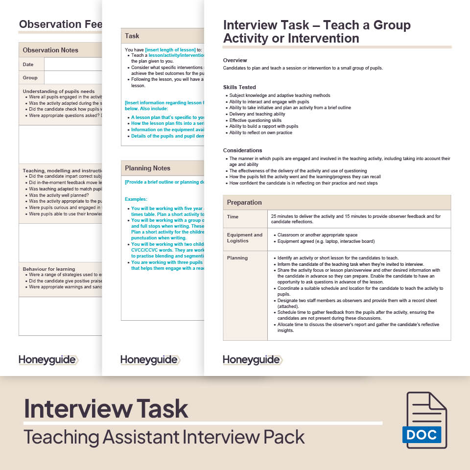 Teaching Assistant Interview Pack