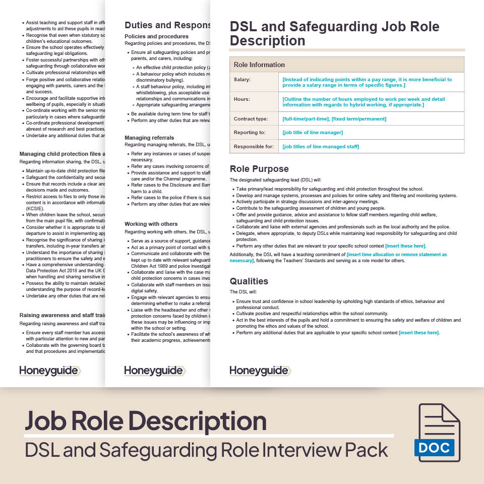 DSL and Safeguarding Role Interview Pack | Honeyguide SLS – Honeyguide ...
