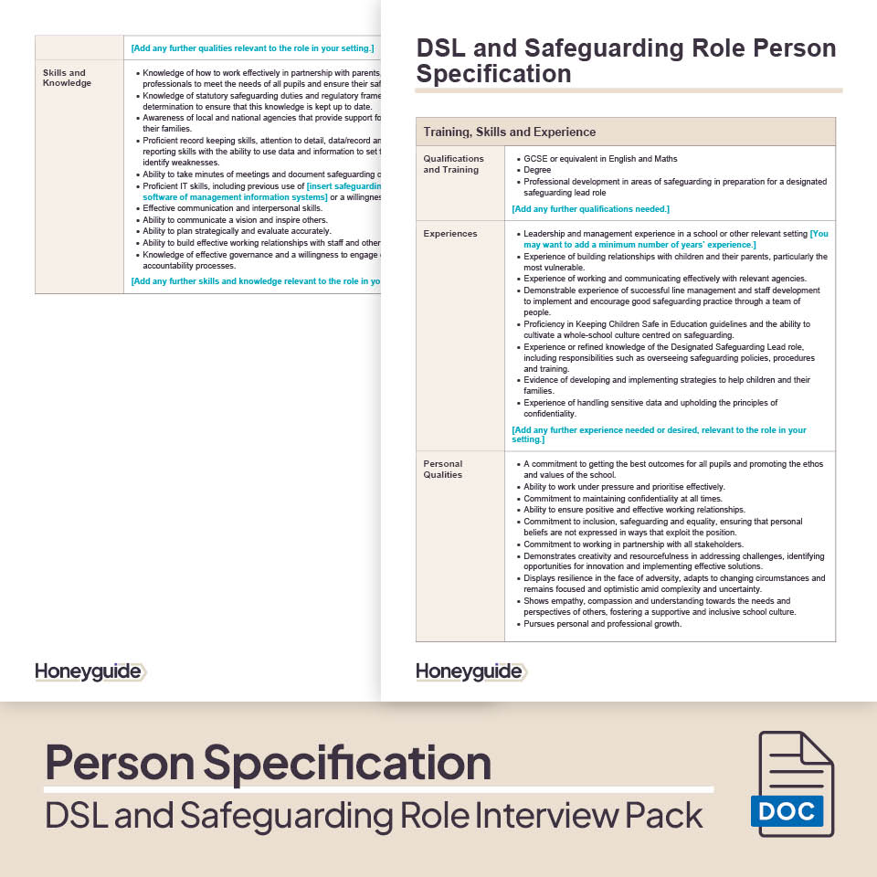 DSL and Safeguarding Role Interview Pack | Honeyguide SLS – Honeyguide ...