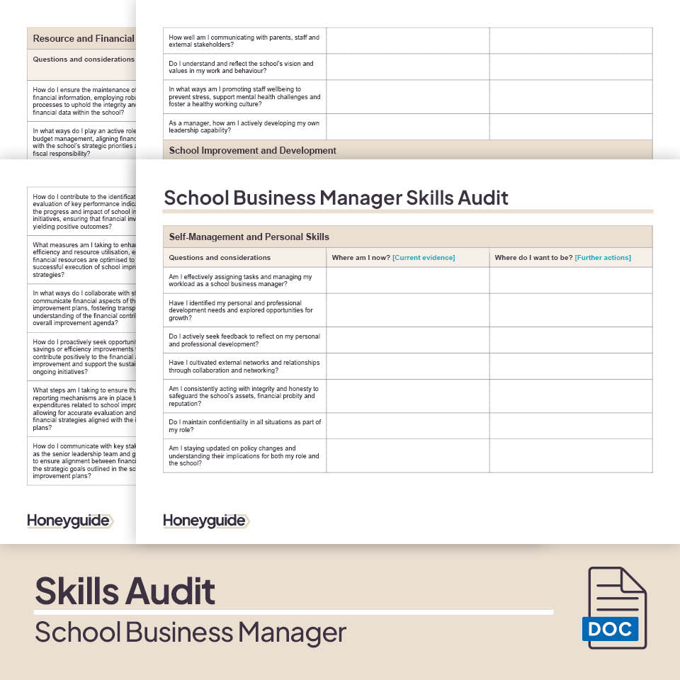 School Business Manager Skills Audit Pack