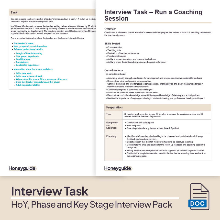 Head of Year, Phase and Key Stage Interview Pack | Honeyguide SLS ...