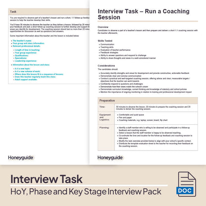 Head of Year, Phase and Key Stage Interview Pack