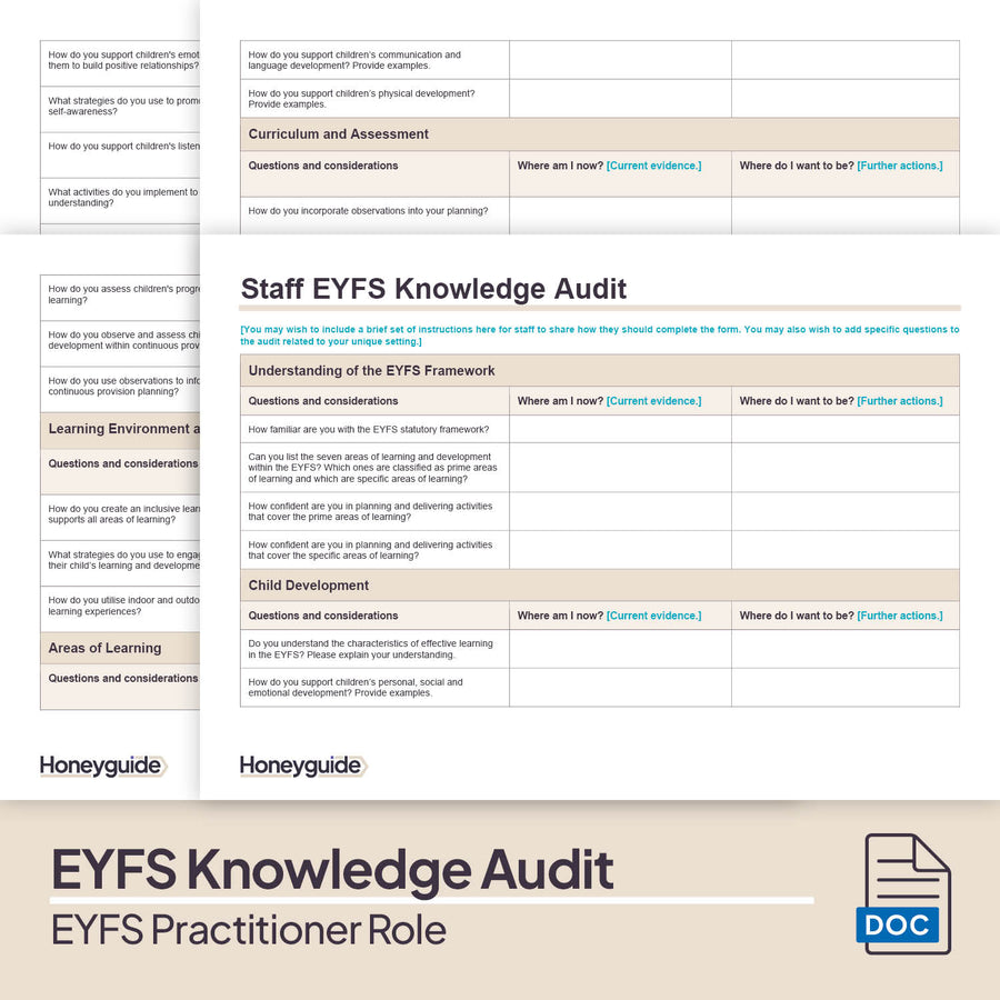 EYFS Practitioner Skills Audit Pack | Honeyguide School Leader Support