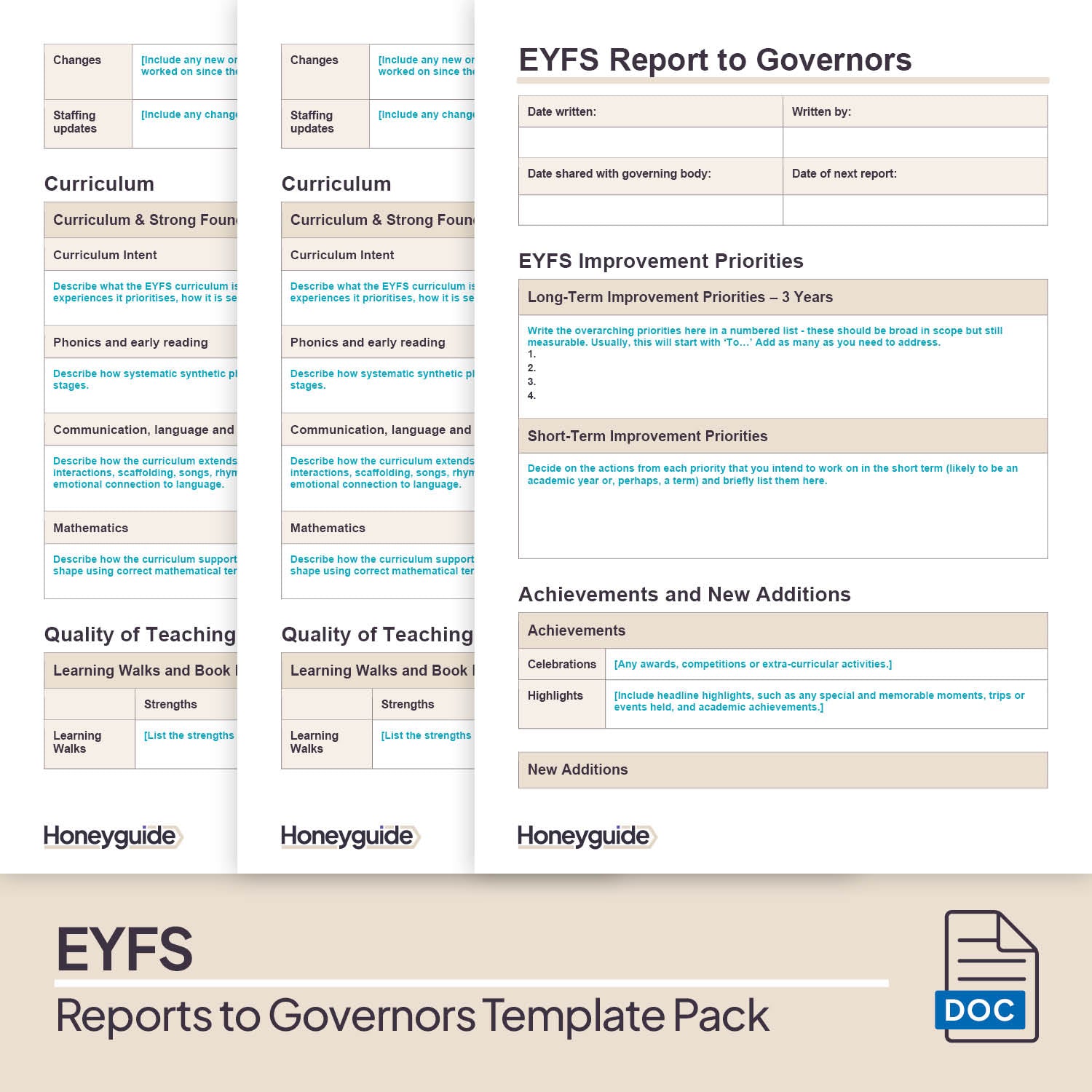 Reports to Governors Template Bundle | Honeyguide SLS – Honeyguide ...