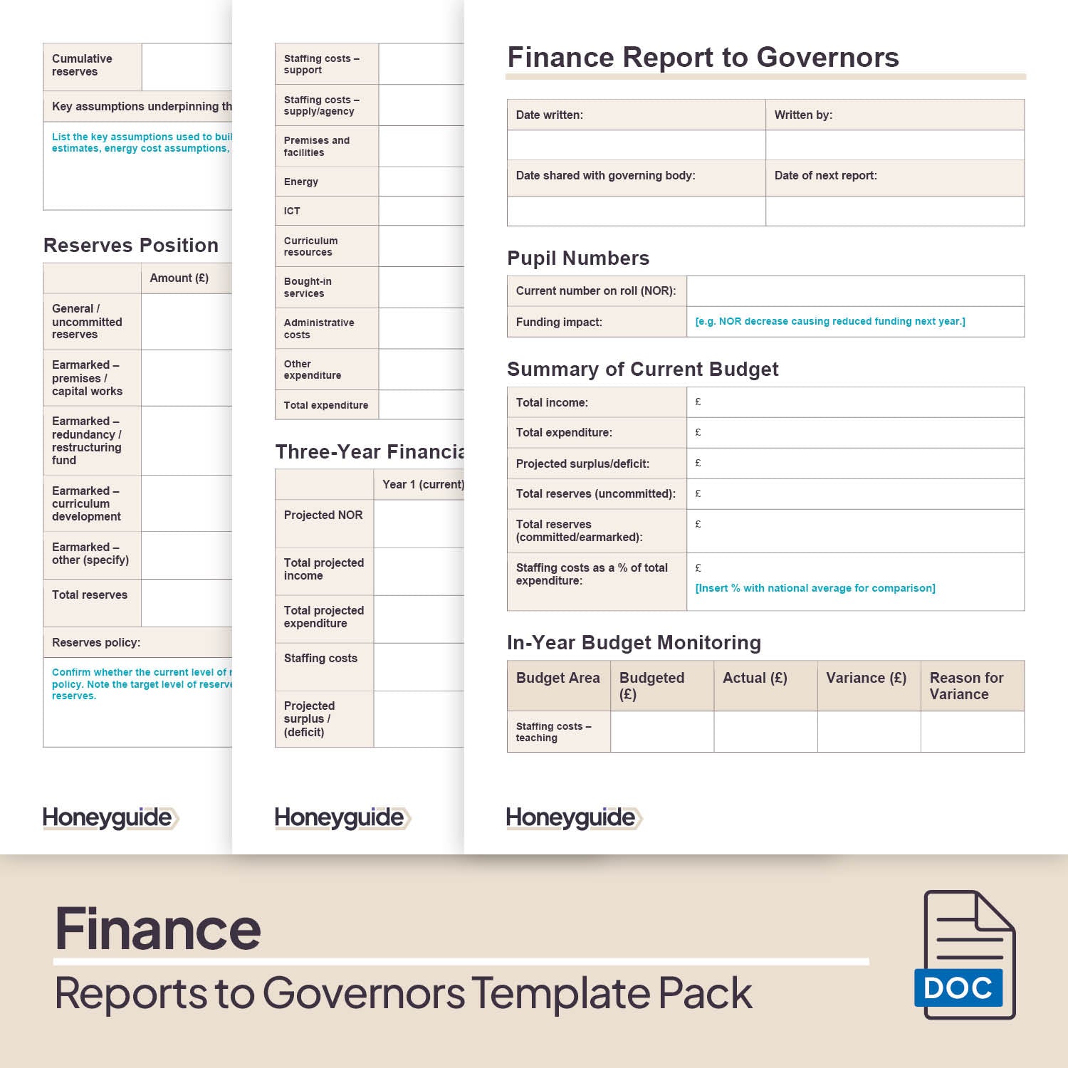 Reports to Governors Template Bundle | Honeyguide SLS – Honeyguide ...