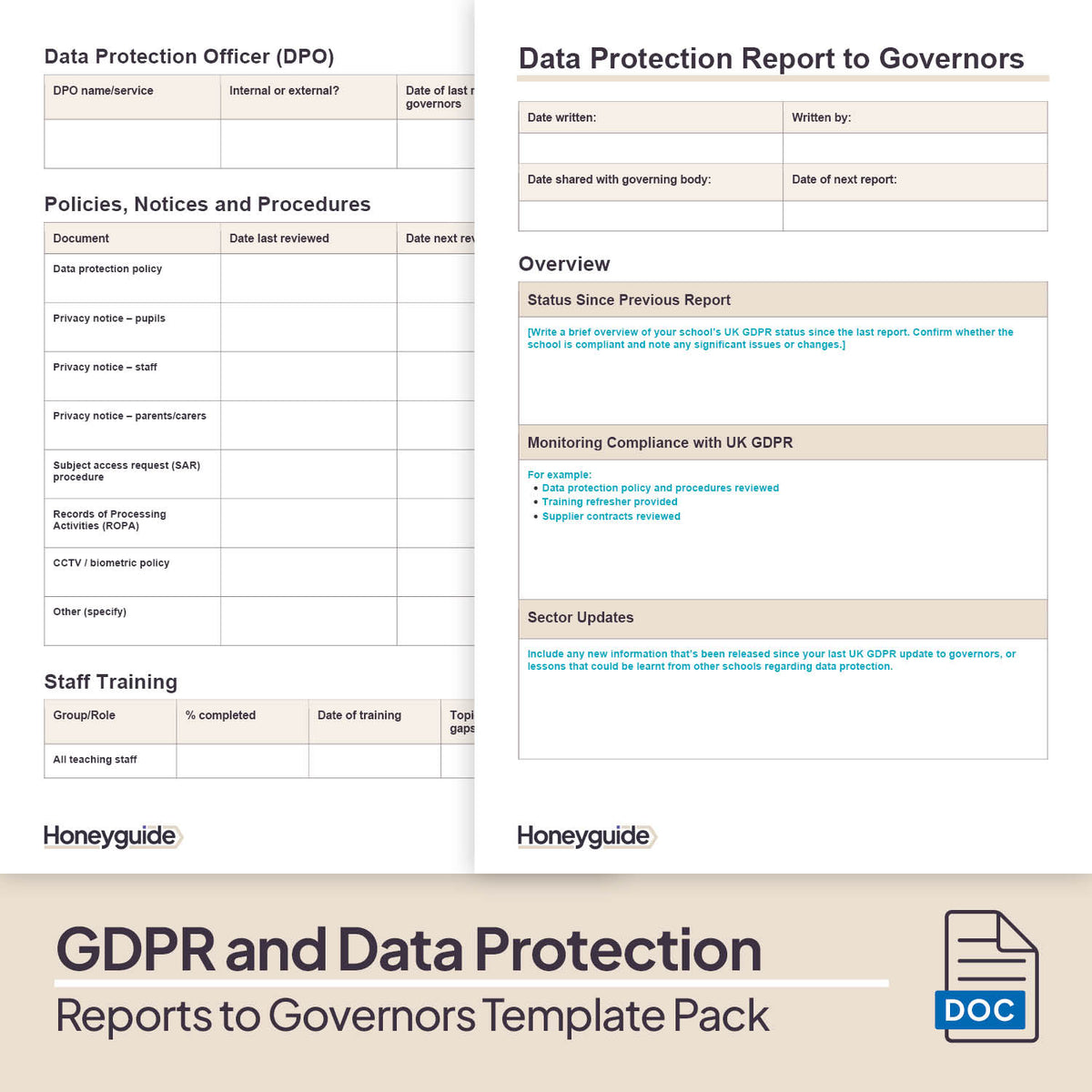 Reports to Governors Template Bundle | Honeyguide SLS – Honeyguide ...