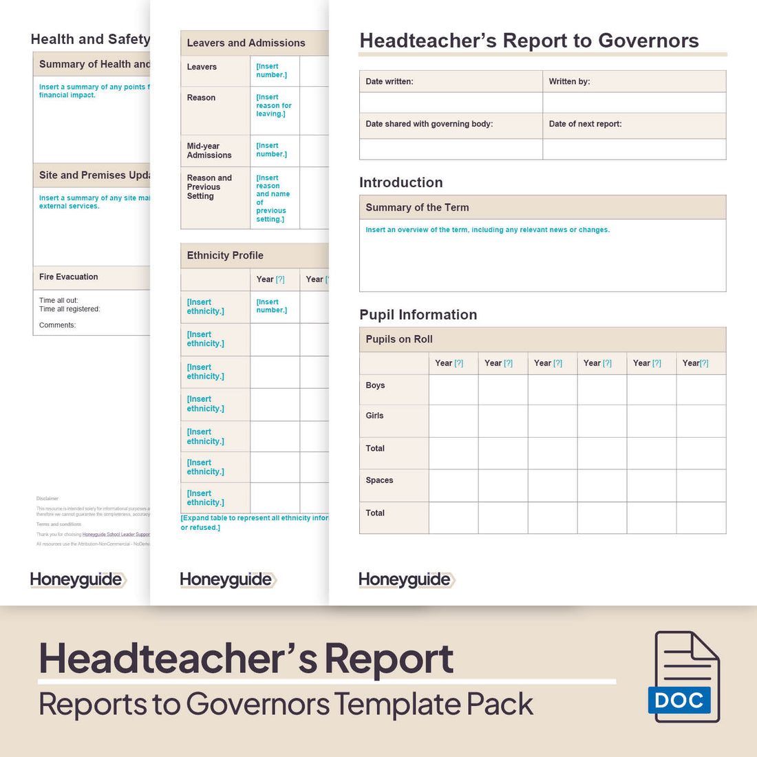 Reports to Governors Template Bundle | Honeyguide SLS – Honeyguide ...