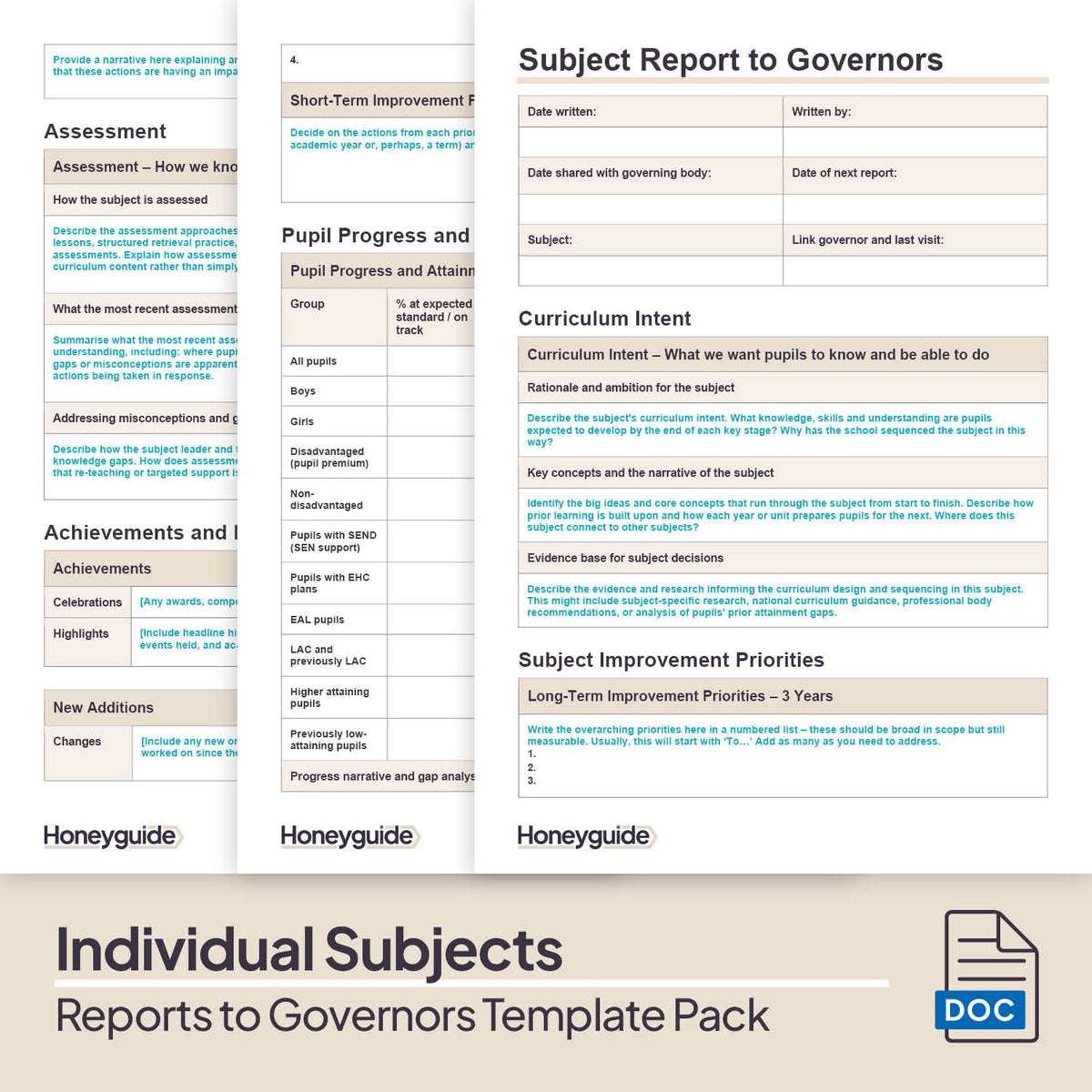 Reports to Governors Template Bundle | Honeyguide SLS – Honeyguide ...