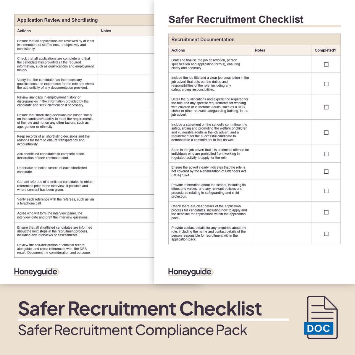Safer Recruitment Compliance Pack