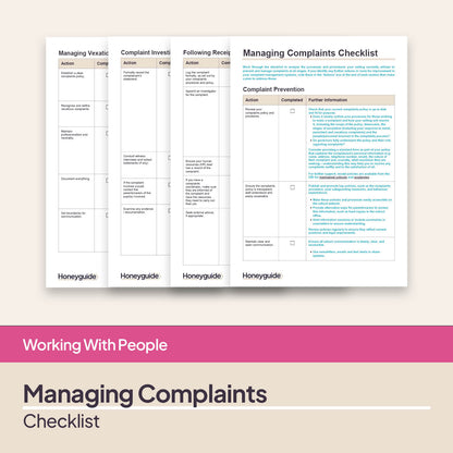 Managing Complaints Checklist
