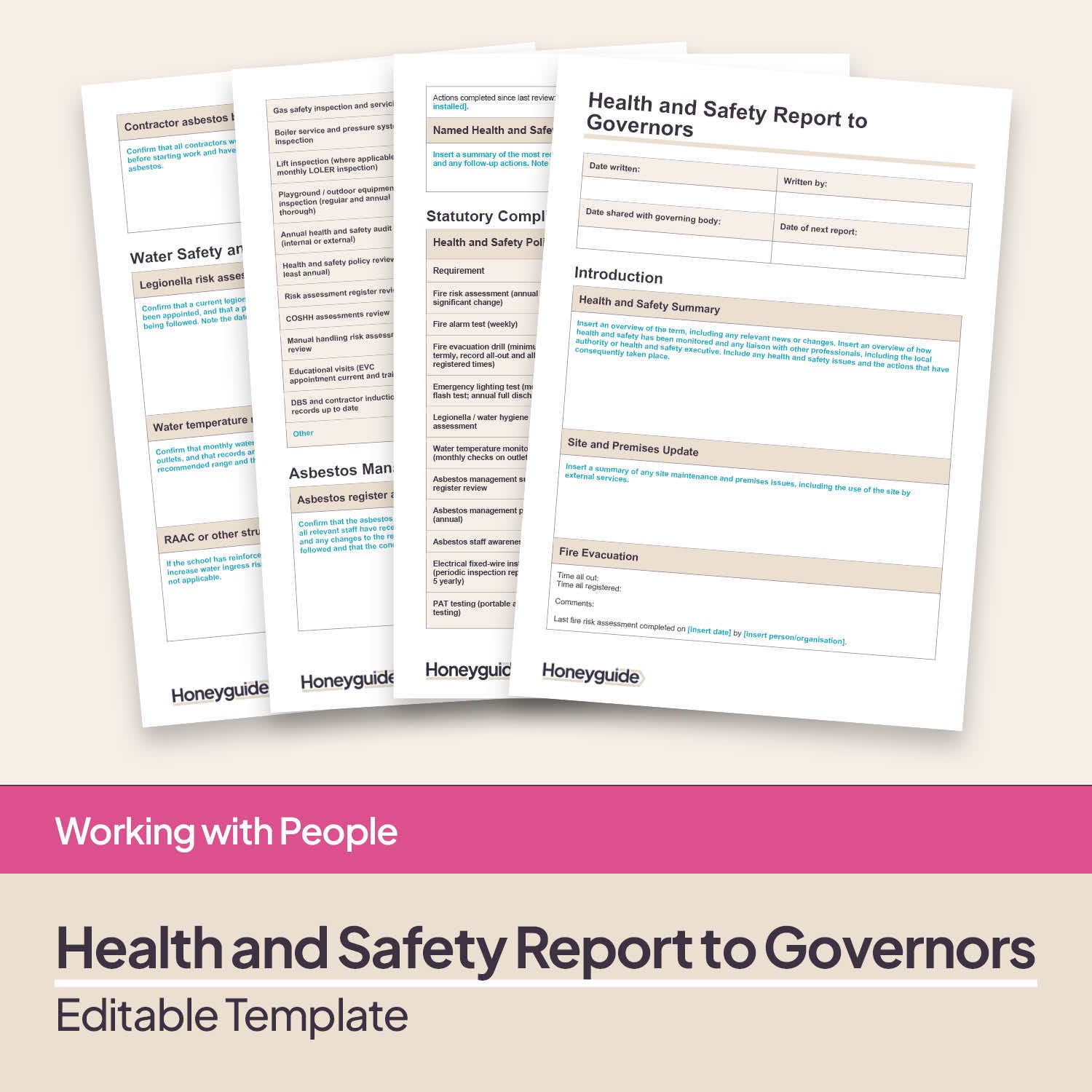 Health and Safety Report to Governors Template | Editable Word Document ...
