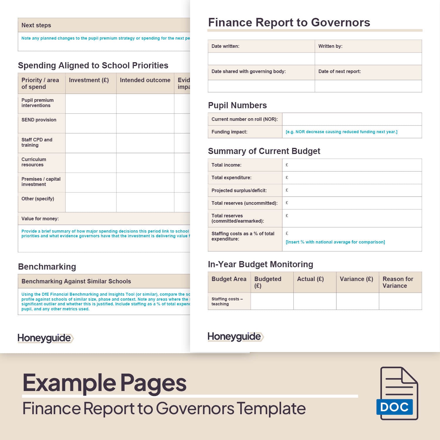Finance Report to Governors Template