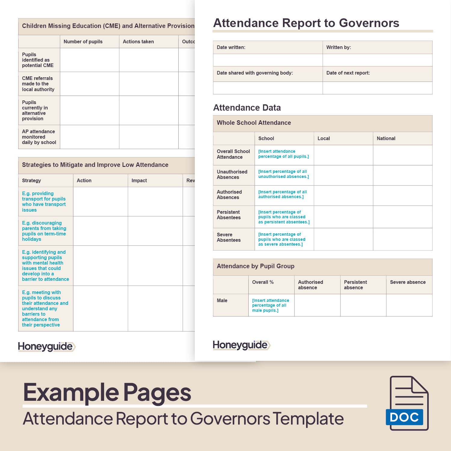 Attendance Report to Governors Template