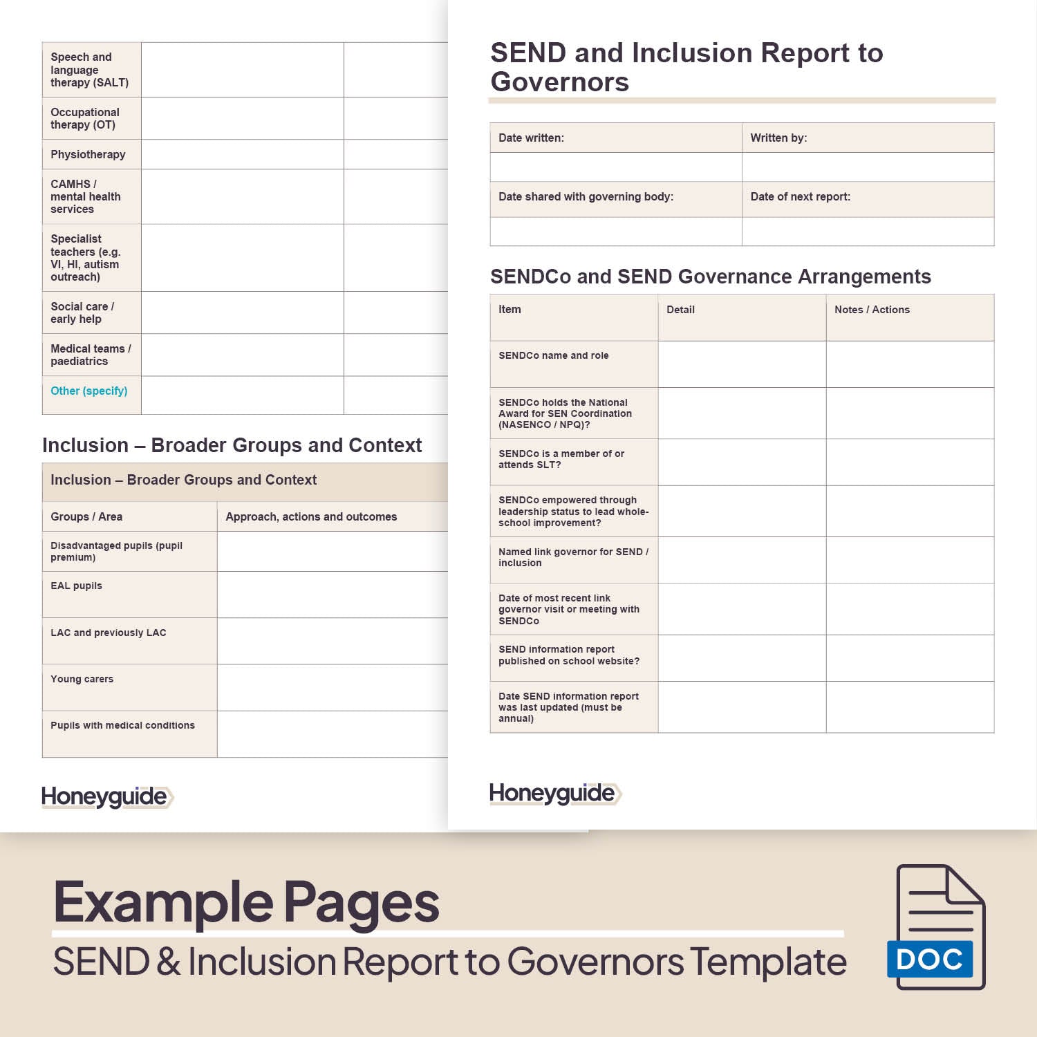 SEND and Inclusion Report to Governors Template