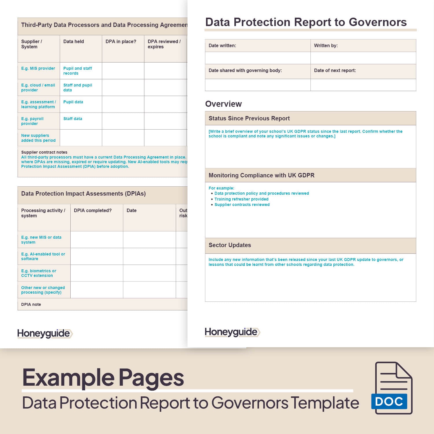 Data Protection Report to Governors Template