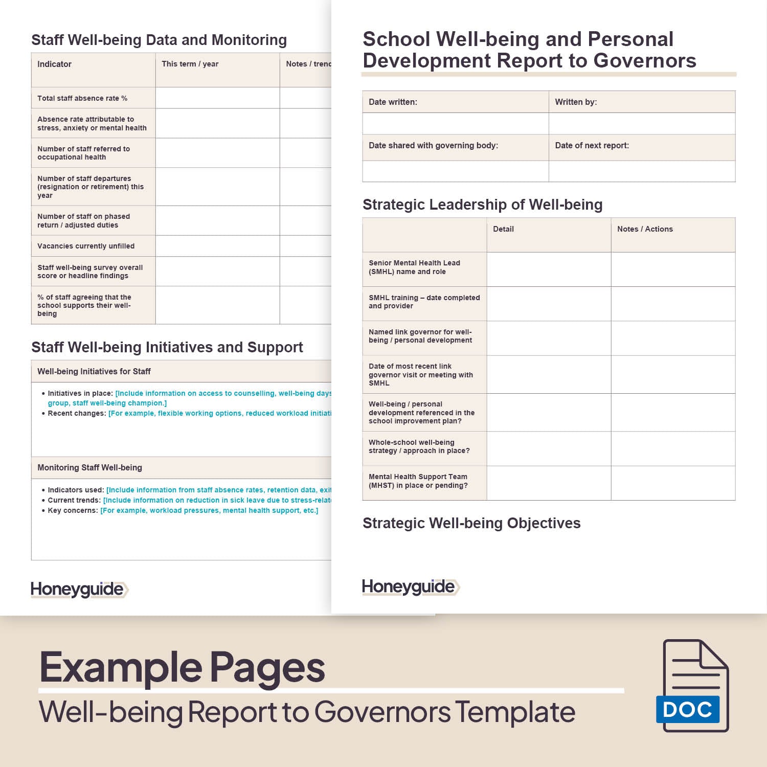 School Well-being and Personal Development Report to Governors Template