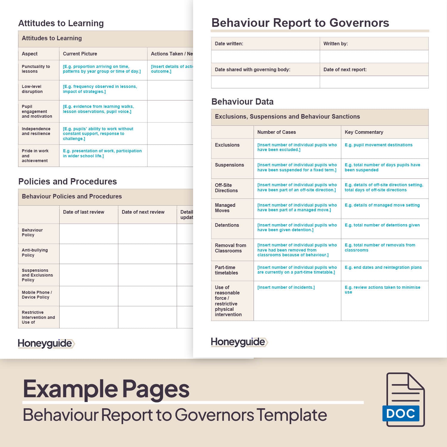 Behaviour Report to Governors Template